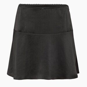 NWT Aritzia Wilfred Satin Ruffle Tier Lyrus Skirt in Black